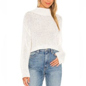 Lovers and Friends Bailey High Neck Sweater Beige Light Knit Revolve